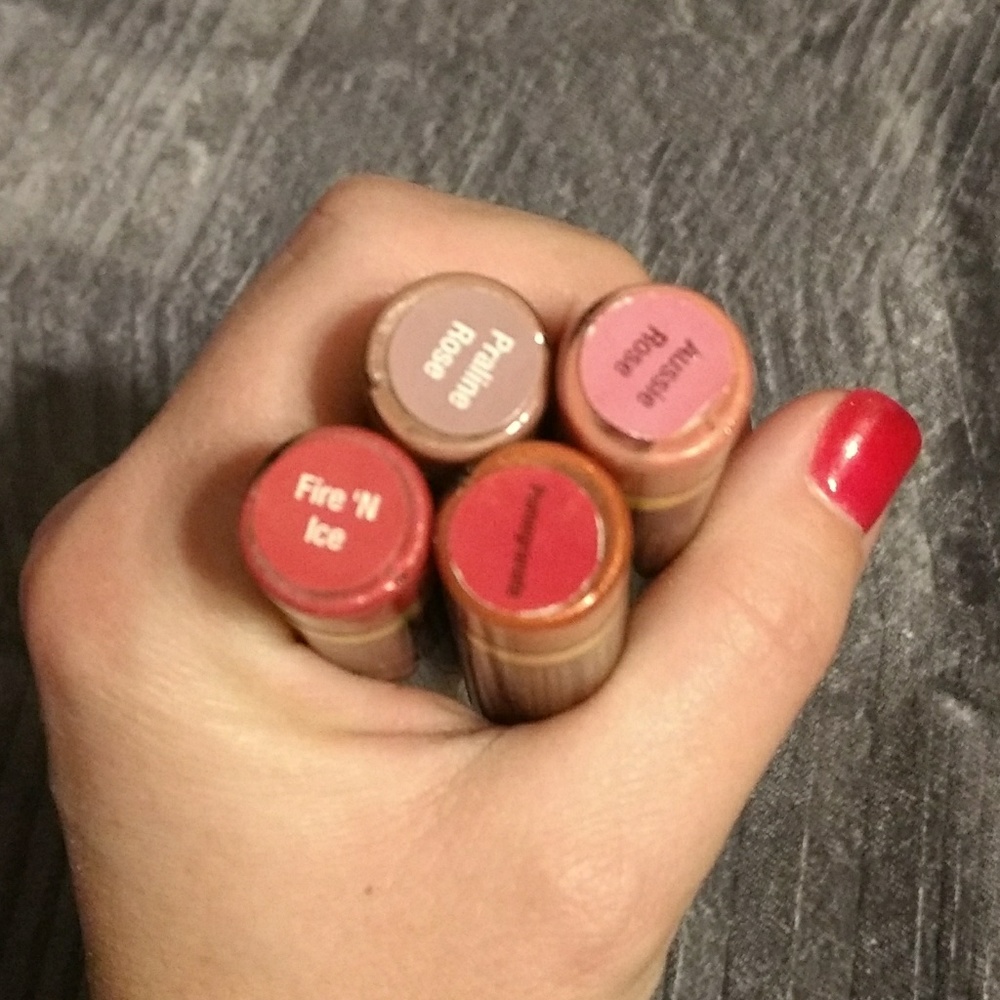 Lipsense Fire N Ic, Praline Rose, Pomegranate, Aus